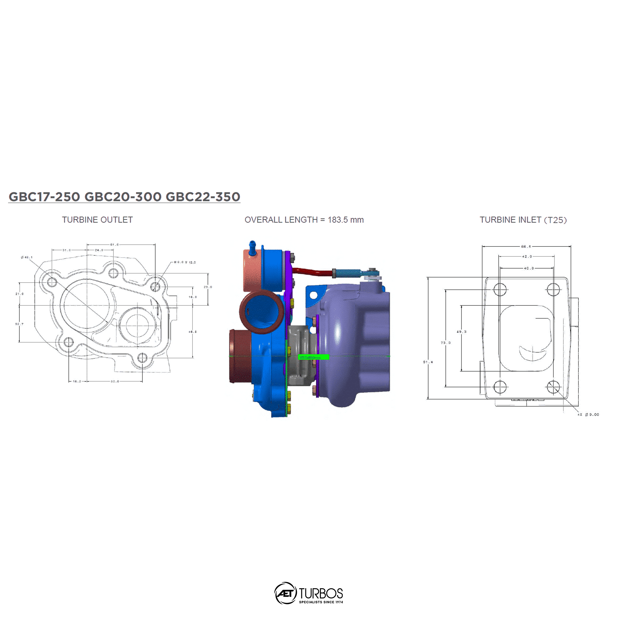 Garrett GBC17-250 Turbocharger - 896052-5003S