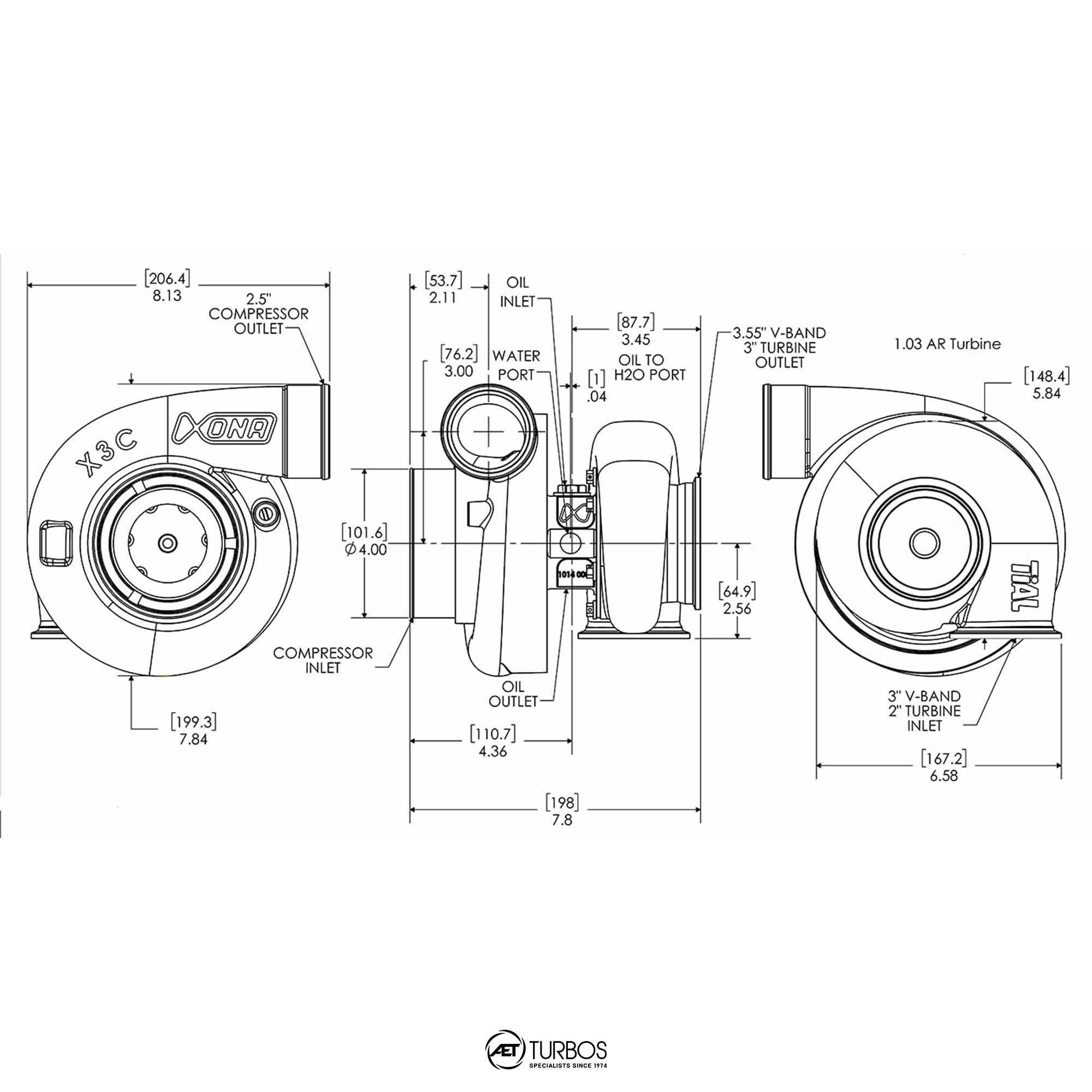 Xona Rotor X3C XRC6464S Turbocharger | 430 - 860 HP