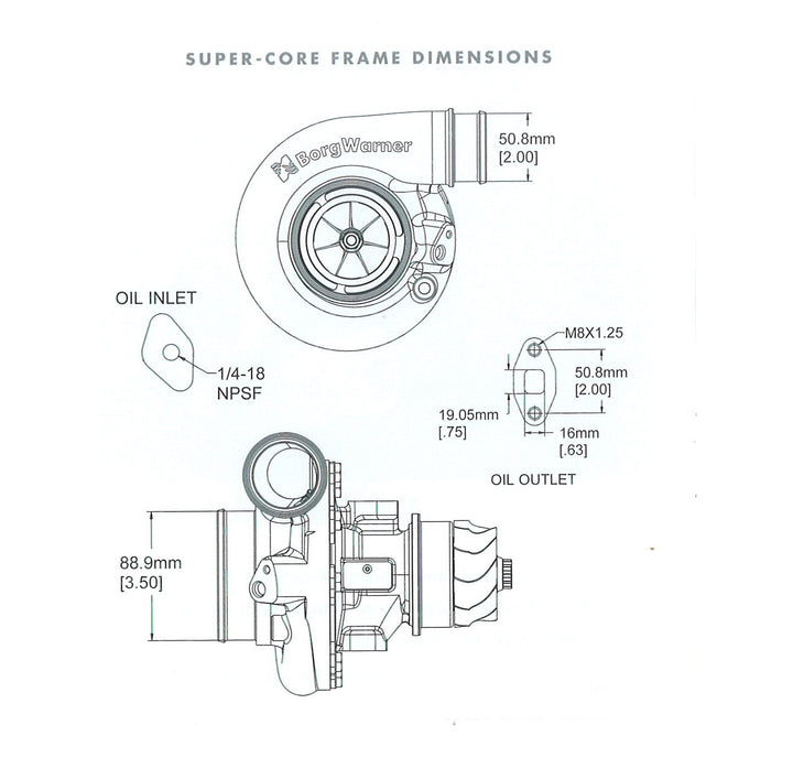 S257SX-E Borgwarner AirWerks Turbo - 0.96 A/R
